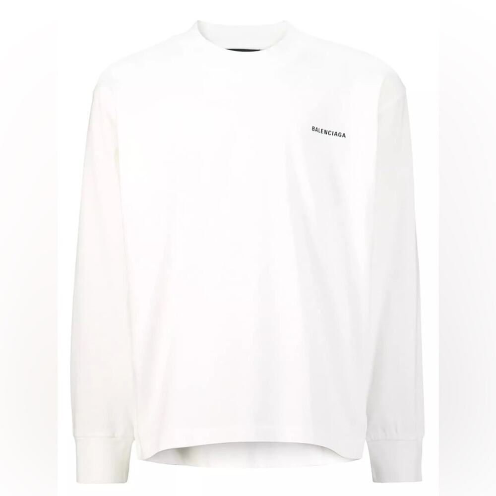 BALENCIAGA LONG-SLEEVE WHITE TEE Kids size 8 (b10) UNISEX